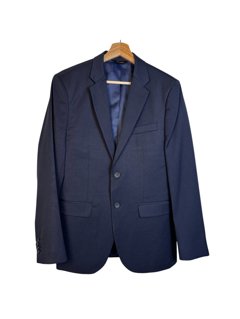 Banana Republic Mens Tailored Fit Blazer Size 38S Wool Navy Blue Career Preppy